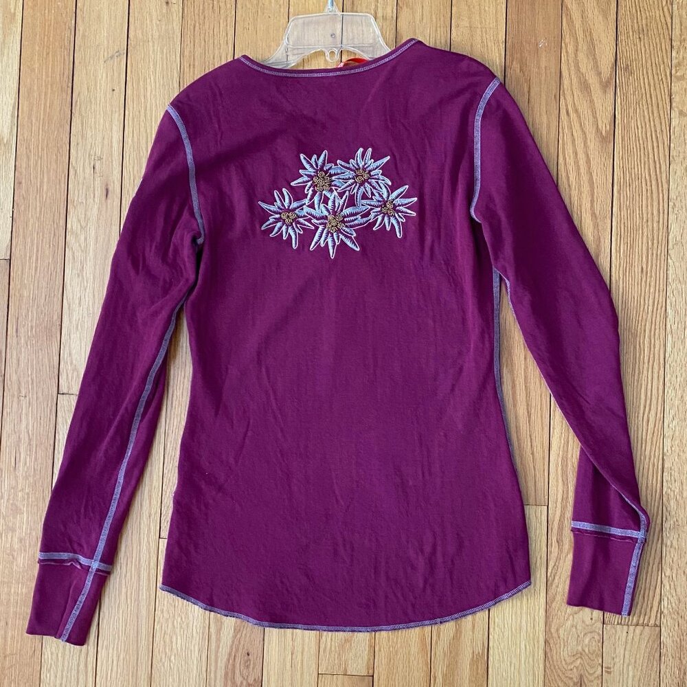 Alp N Rock Maroon Magenta Henley Long Sleeves  Small